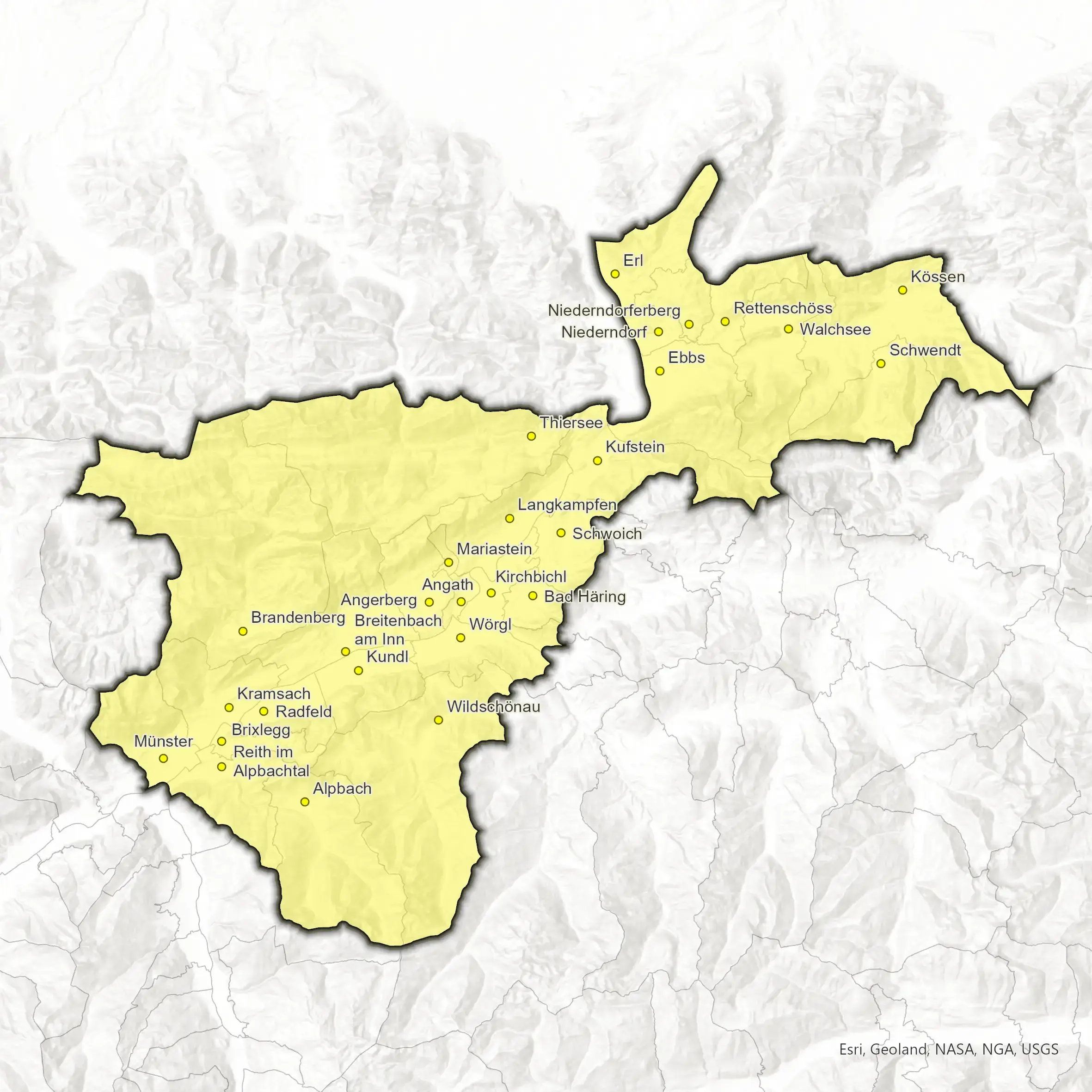 Karte der Region